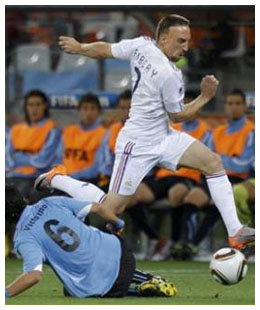 Mondial 2010: la France et l''Uruguay font match nul (0-0) dans le 2e match du Groupe A