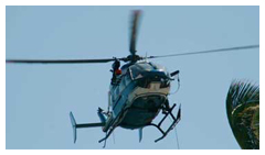 Mayotte : Un hélicoptère pour des relevés topographiques