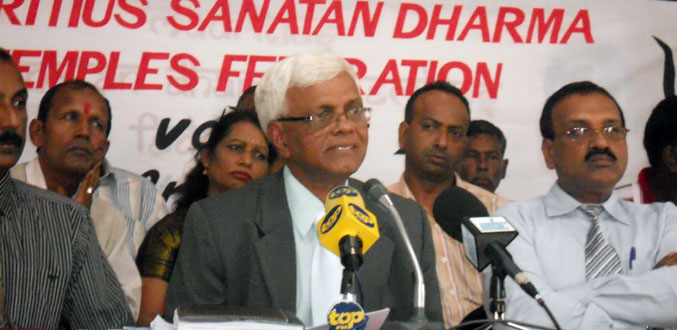 Âpre lutte pour la présidence de la Mauritius Sanatan Dharma Temples Federation
