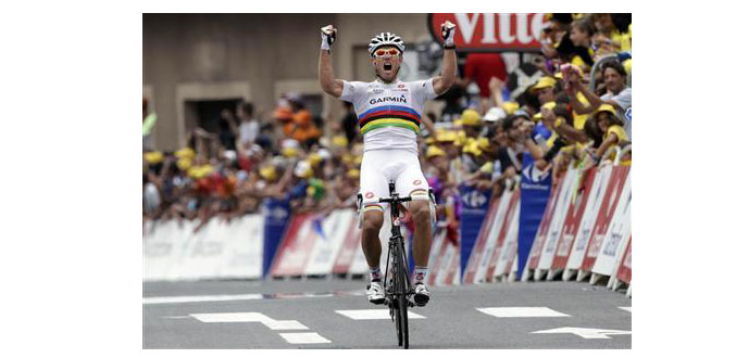 Cyclisme-Tour de France : Victoire de Hushovd dans la 13e étape