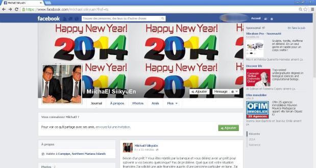 Un faux profil du ministre Sik Yuen sur Facebook