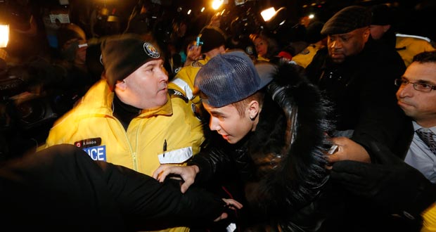 Justin Bieber entendu par la police de Toronto