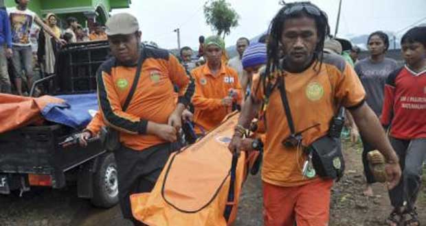 Indonésie-7 morts et 108 disparus dans un glissement de terrain