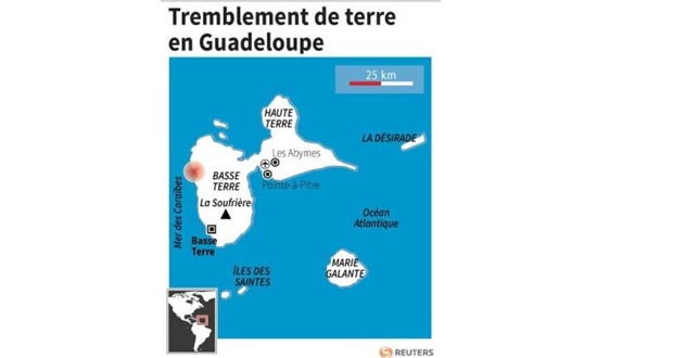 Séisme de 5,6 en Guadeloupe, pas de dégâts signalés