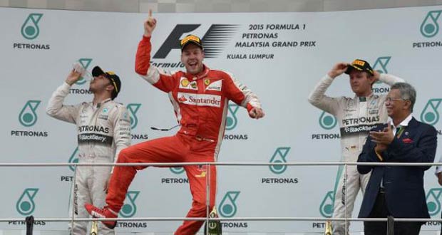 F1: Vettel remporte le GP de Malaisie, 1er succès pour Ferrari depuis 2013