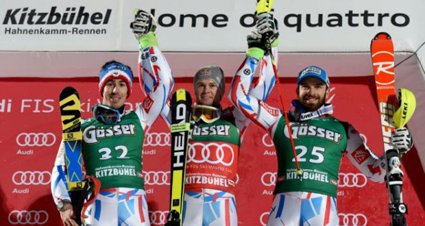 Ski: premier triplé français depuis 45 ans, Pinturault au plus haut à Kitzbühel
