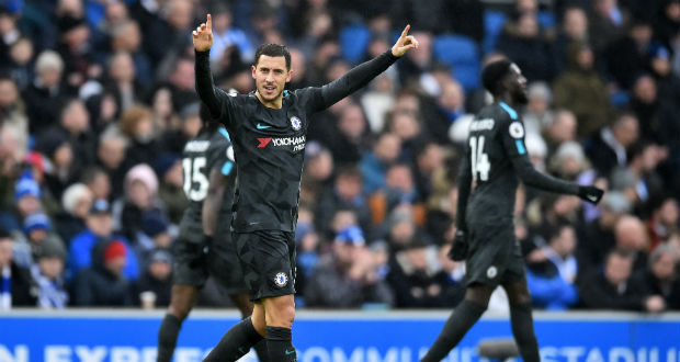 Angleterre - 24e journée: Hazard relance Chelsea contre Brighton