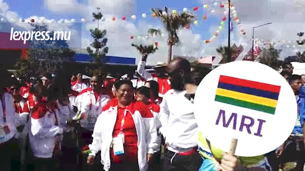Jeux du Commonwealth: cérémonie de lever du drapeau mauricien