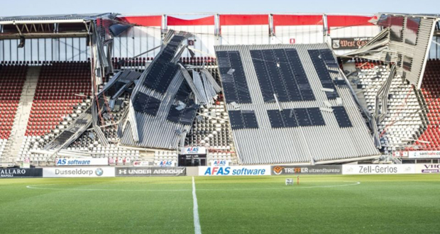 Pays-Bas: des vents violents provoquent l’effondrement du toit d’un stade de football