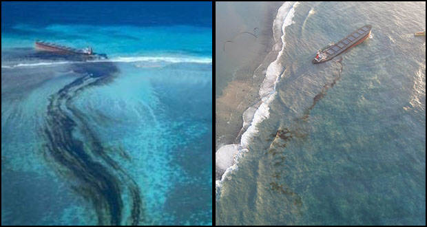 Naufrage du Wakashio: la traînée d’huile moins importante en mer, mais toujours là