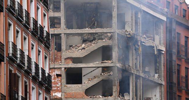 Un immeuble détruit par une violente explosion en plein centre de Madrid (AFP)