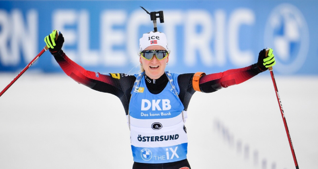 Biathlon: Marte Olsbu Roeiseland remporte la poursuite d'Ostersund