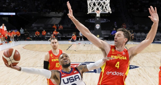 Basket: les Etats-Unis se relèvent et dominent l'Espagne avant les JO