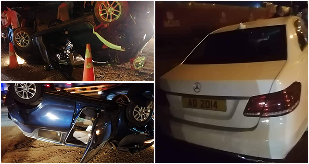 Ebène: La Mercedes d'Adrien Duval impliquée dans un accident