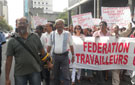 Manifestation des employés de l’hotel Ambre dans les rues de la capitale le samedi 2 juillet.